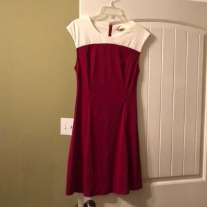 NWT Red and white fit and flare dress
